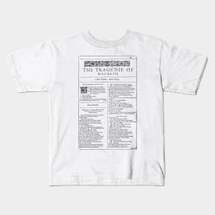 Macbeth First Page Kids T-Shirt